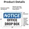 Signmission Office Drop Box, 7 in W x Rectangle, Vinyl Decal OS-2PACK-NS-D-57-L-16935 - alternate 2